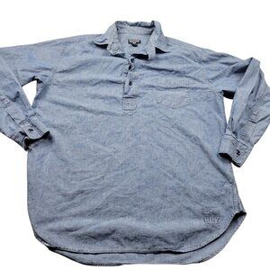 Ralph Lauren Polo Jeans Co Shirt Mens Medium Blue Denim Western 3/4 Button